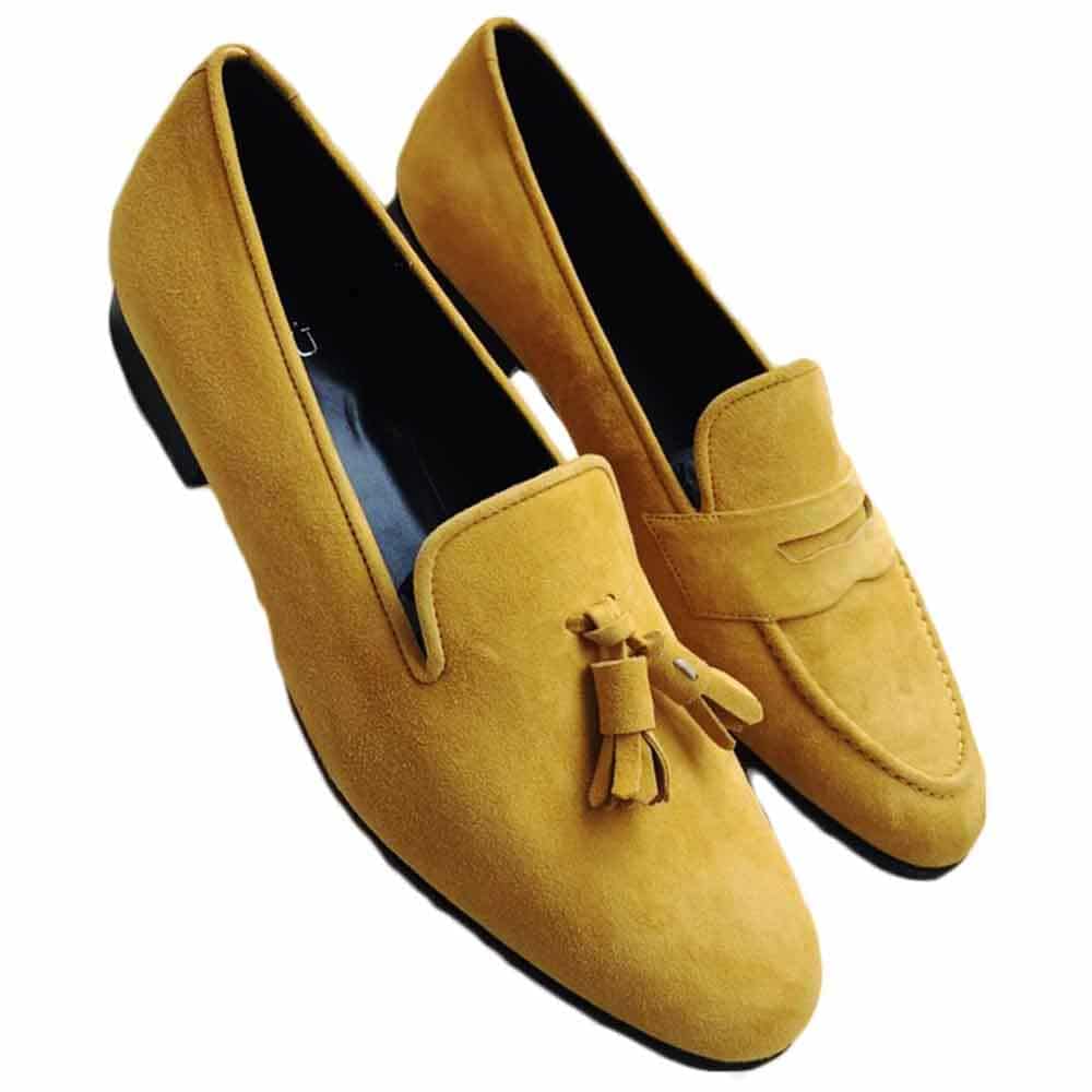 Men Suede Carton-Colored Loafers Shoe 