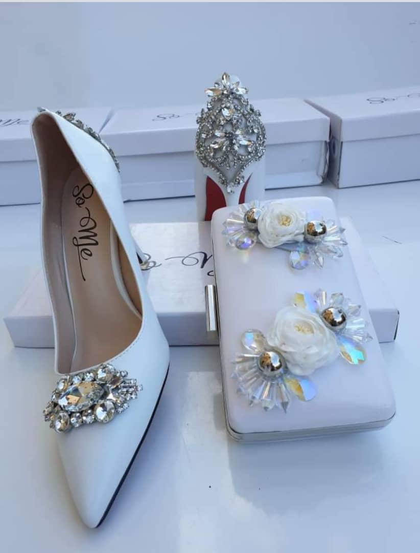 white crystal shoes