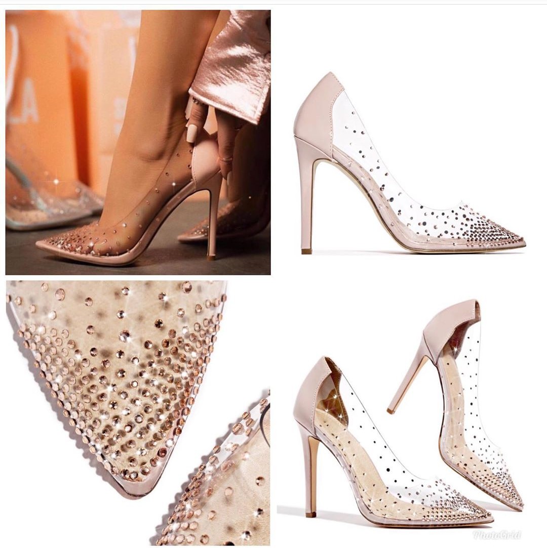 Nude hot sale transparent heel