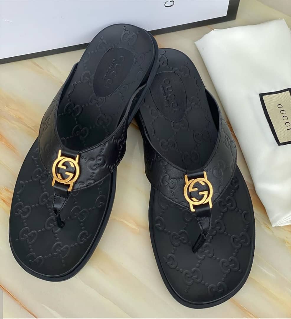 latest gucci palm slippers
