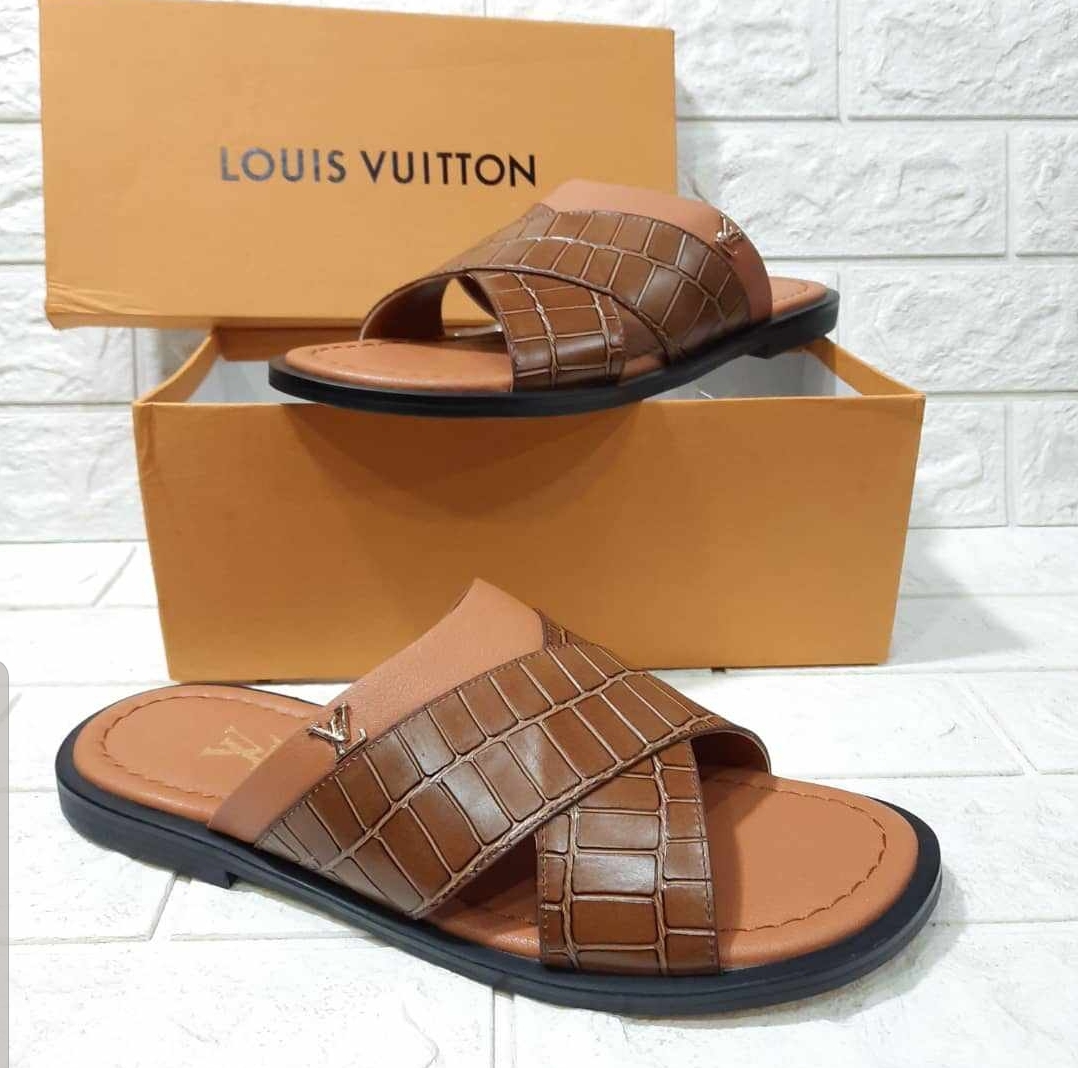 DESIGNER LEATHER CROSS PALM SLIPPERS FOR MEN  CartRollers ﻿Online  Marketplace Shopping Store In Lagos Nigeria