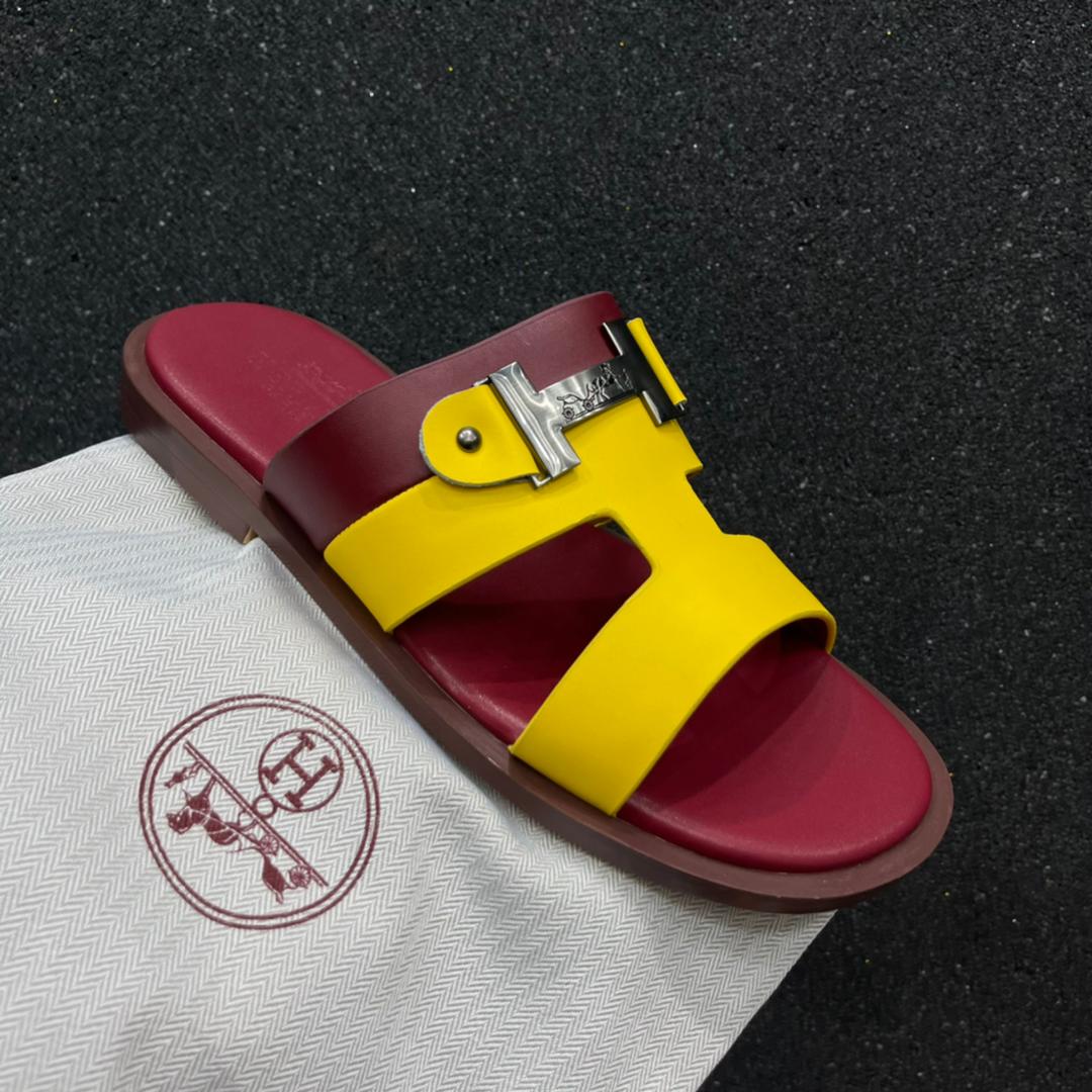 Generic Men's Palm Slippers Cross Pam Slippers Yellow @ Best Price
