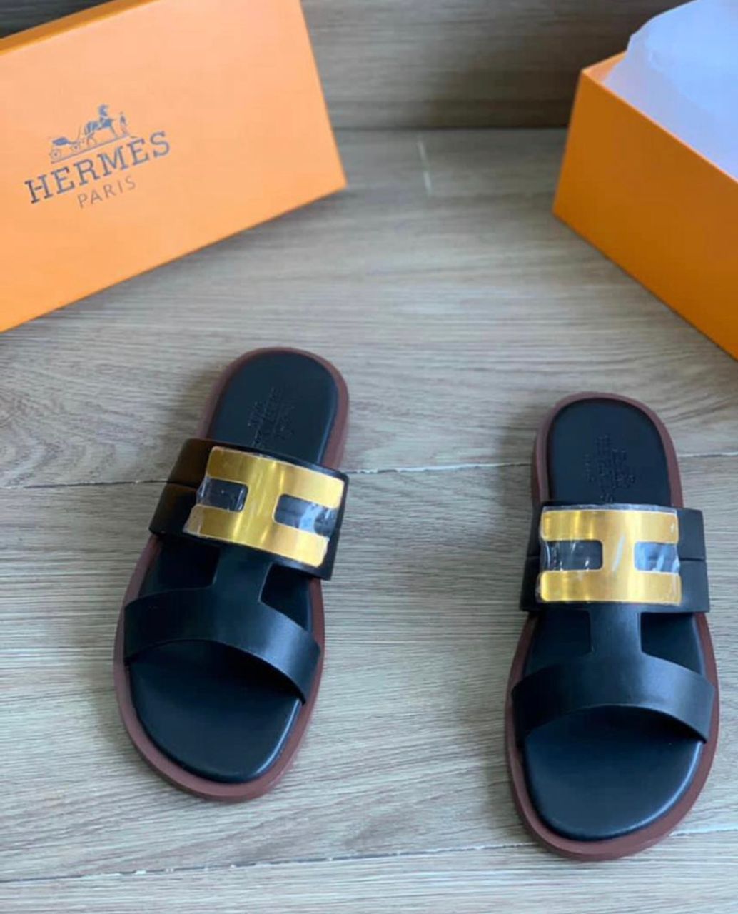 designer leather slippers