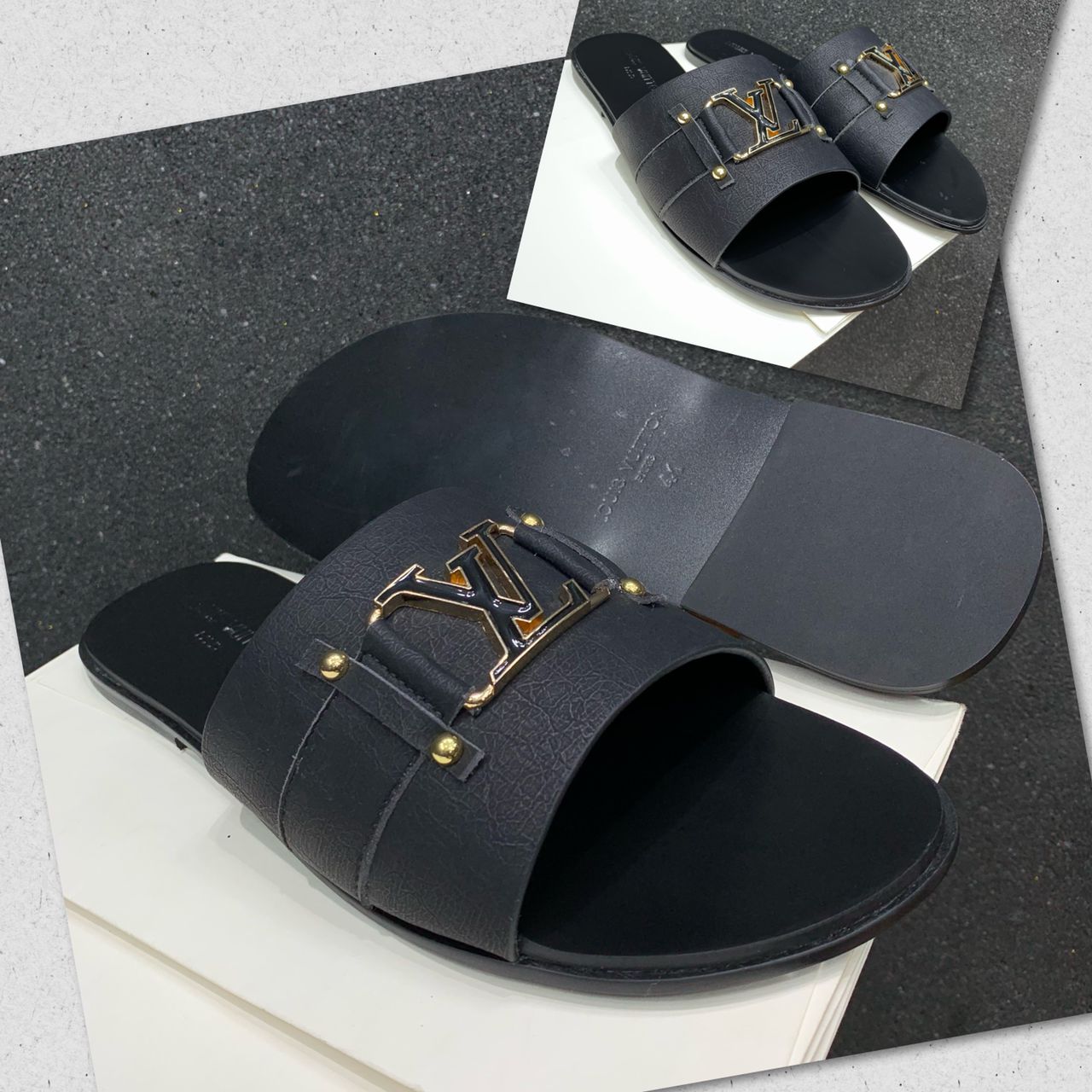 LEATHER DESIGNER PALM SLIPPERS SLIDE  CartRollers ﻿Online Marketplace  Shopping Store In Lagos Nigeria
