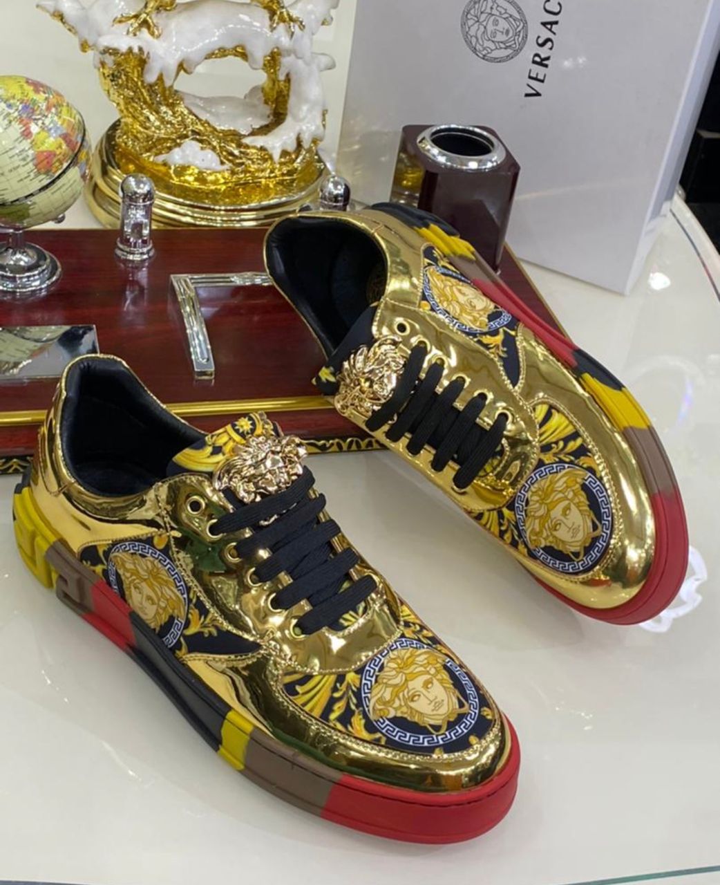 Versace sale gold sneakers