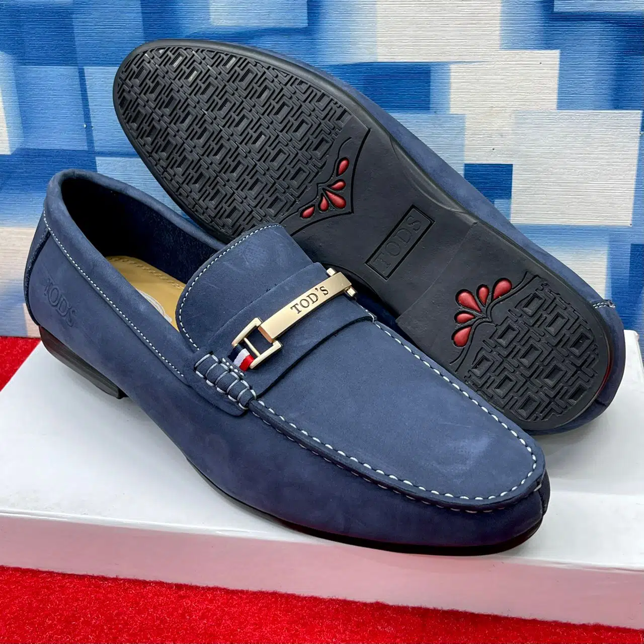 Mens designer deals suede loafers