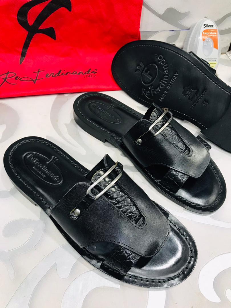 REPTILLIAN LEATHER DESIGNER PALM SLIPPERS SLIDE FOR MEN  CartRollers  ﻿Online Marketplace Shopping Store In Lagos Nigeria