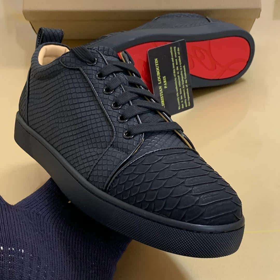 All black red bottom sneakers online